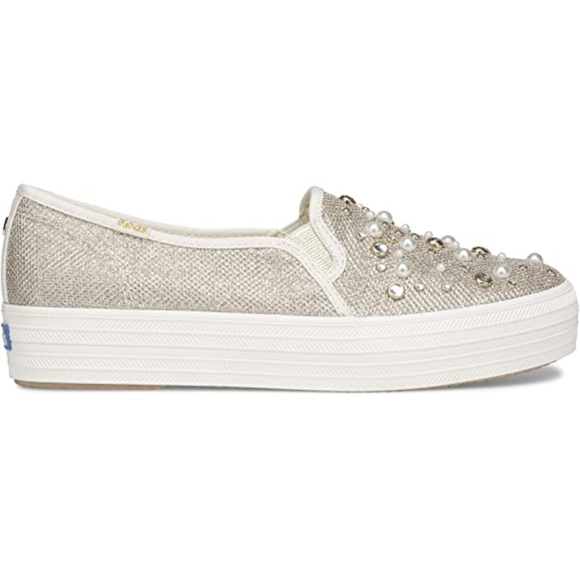Kate Spade Platform slip on Glitter Keds - Picture 1 of 7